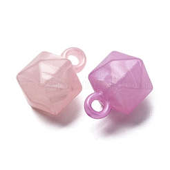 不透明で光沢のあるグリッターパウダーのアクリルパーツ  暗闇で光る  ミックスカラー  キューブ  20x14.5x14.5mm  穴：3.2mm  約240個/500g&nbsp;OACR-G052-12B