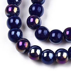 Electroplate Opaque Glass Beads Strands&nbsp;X-GLAA-T032-P6mm-AB03
