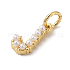 Rack Plating Brass with ABS Plastic Imitation Pearl Charms&nbsp;KK-B092-30J-G
