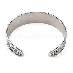バイキングコンパス 304 ステンレススチール オープンカフバングル 男性用  アンティークシルバー  3/4インチ（1.8cm）  内径：2-1/2インチ（6.2cm）&nbsp;BJEW-U001-01AS