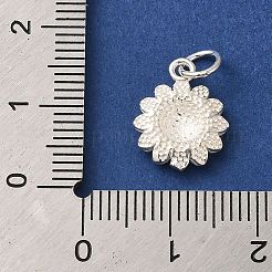 スターリングシルバーのひまわりチャーム925個  丸カン付き  銀  14x11x2.5mm  穴：4mm&nbsp;LS-STER-K180-03S