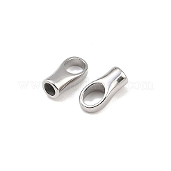 変色しにくい304ステンレススチールコードエンド  エンドキャップ  ステンレス鋼色  18x9x7mm  穴：6x9mm  内径：5mm&nbsp;STAS-N034-16