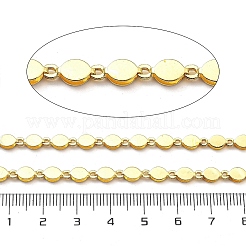 真鍮リーフリンクチェーン  ハンダ付け  カドミウムフリー＆ニッケルフリー＆鉛フリー  スプールで  ゴールドカラー  9x4x2.5mm  約32.81フィート（10m）/ロール&nbsp;CHC-G024-04G