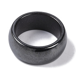 磁性合成ヘマタイト指輪  男性と女性のための幅広バンドリング  10mm  usサイズ9 3/4(19.5mm)&nbsp;RJEW-A047-02F