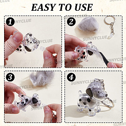8Pcs 8 Styles Dog Resin Pendant Keychains&nbsp;KEYC-SC0002-09