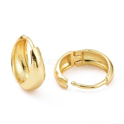 女性用ラックメッキ真鍮チャンキーフープピアス  カドミウムフリー＆鉛フリー  ゴールドカラー  13.5x14x5mm  ピン：0.8mm&nbsp;KK-E033-08G-02