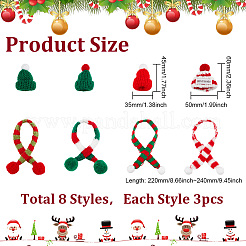 24Pcs 8 Style Mini Knitting Wool Yarn Scarf & Hat&nbsp;DIY-FG0004-35