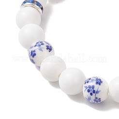 Dyed & Heated Natural Mashan Jade Round Beads Stretch Bracelets for Women&nbsp;BJEW-JB12207