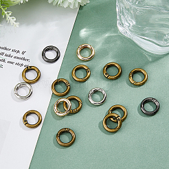 24Pcs 4 Colors Alloy Spring Gate Rings&nbsp;FIND-HS0001-26A