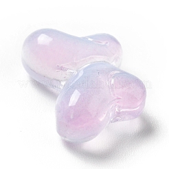 透明焼付塗料ガラスビーズ  蝶  スミレ  10x14x5.5mm  穴：1mm&nbsp;GLAA-F115-01J