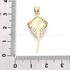 Brass Micro Pave Cubic Zirconia Pendants&nbsp;KK-T080-13G