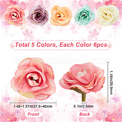 30Pcs 5 Colors Cloth Rose Flower&nbsp;DIY-GF0006-17