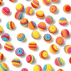 ABSプラスチックビーズ60個  ヤマモモ  ミックスカラー  12x11.5mm  穴：1.5mm&nbsp;KY-FS0001-25A