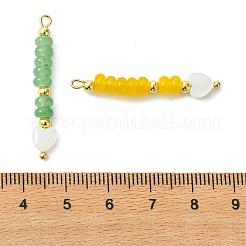 Natural Shell & Dyed Natural White Jade Beaded Pendants&nbsp;PALLOY-JF05414