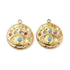PVD Vacuum Plating 201 Stainless Steel with Colorful Rhinestone Pendants&nbsp;STAS-J401-VC810