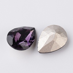 Faceted Teardrop K9 Glass Rhinestone Cabochons&nbsp;RGLA-I001-10x7mm-022