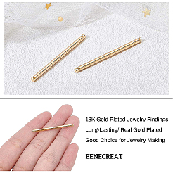 真鍮製リンクコネクター  バー  18KGP本金メッキ  35x2mm  穴：1mm  20個/箱&nbsp;KK-BC0006-52G