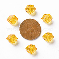 透明なアクリルビーズ  多面カット  ポリゴン  オレンジ  8x10x9mm  穴：1.6mm&nbsp;X-TACR-S154-15B-81