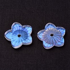 透明ガラスビーズ  花  クリアAB  12x13x3mm  穴：1.2mm&nbsp;GLAA-YW0003-12
