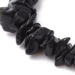 Natural Obsidian Chips Beaded Bracelet&nbsp;X-BJEW-JB09686-04