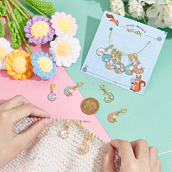Moon with Star Pendant Stitch Markers&nbsp;HJEW-AB00337