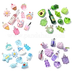 10Pcs 10 Styles Resin Pendants&nbsp;RESI-YW0003-31