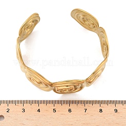 女性用304ステンレススチールカフバングル  渦  イオンプレーティング（ip）  14KGP本金メッキ  内径：2x2-1/8インチ（5x5.25cm）&nbsp;AJEW-P127-18G