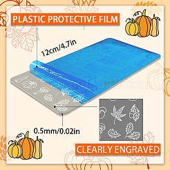ステンレス鋼の DIY ネイルアート テンプレート  テンプレートツール  長方形  葉  12x6cm  3個/セット&nbsp;MRMJ-WH0092-027