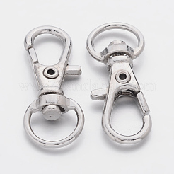 合金製回転式ナスカンカニカン  スイベルスナップフック  プラチナ  30.5x11mm  穴：5x10mm&nbsp;E341-4