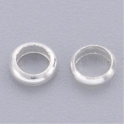 真鍮製スペーサービーズ  ロンデル  銀色のメッキ  3.5x1mm&nbsp;EC0823.5mm-S