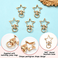 40Pcs Star Shape Zinc Alloy Swivel Lobster Clasps&nbsp;FIND-SP0001-22P