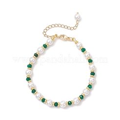 Shell Pearl & Dyed Natural Malaysia Jade Round Beaded Bracelets for Women&nbsp;BJEW-JB12031-03