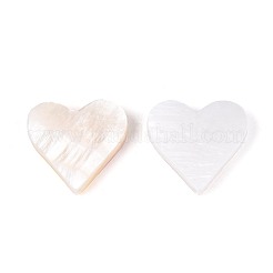 天然淡水シェルビーズ  ハート  貝殻色  15~18x13~17x3mm  穴：0.8~0.9mm&nbsp;BSHE-T014-44