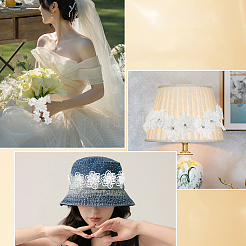 3Pcs 3 Styles Polyester Flower Lace Trim Ribbon&nbsp;OCOR-CY0001-20B