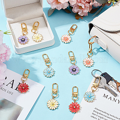 10Pcs 5 Styles Daisy Alloy Enamel Pendant Decoration&nbsp;HJEW-PH02102