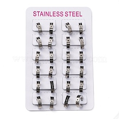 304ステンレススチールとエナメルフープピアス  手動研磨  ステンレス鋼色  13.5x4mm&nbsp;EJEW-M001-21C-P