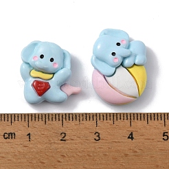 不透明樹脂デコデンカボション  象  空色  13.5~21x18~27x5.5~7.5mm&nbsp;CRES-P030-F