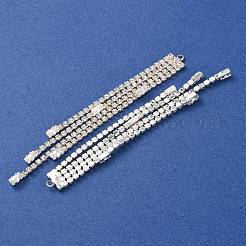 真鍮製マイクロパヴェクリアキュービックジルコニアビッグペンダント  丸いタッセルチャーム  銀  87x8.5x2mm  穴：1.6mm&nbsp;CU-CBAEC99-02S