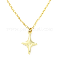 スター合金ペンダントネックレス  女性用真鍮アズキチェーンネックレス  ゴールドカラー  16.65インチ（42.3cm）&nbsp;NJEW-JN05214-02