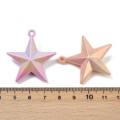 オペークアクリルパーツ  UVメッキ蓄光スター  ミックスカラー  36.5x34.5x11mm  穴：2mm&nbsp;OACR-B031-25