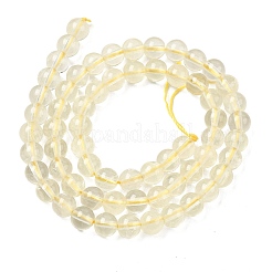 天然レモンクォーツ（加熱）ビーズ連売り  ラウンド  6~6.5mm  穴：0.9~1mm  約63~67個/連  14.80~15.12''（37.6~38.4センチメートル）&nbsp;G-B167-A11-6mm