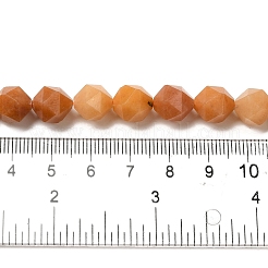 天然石レッドアベンチュリンビーズ連売り  スターカットラウンドビーズ  多面カット  9~10x10mm  穴：1mm  約39個/連  15.16''~15.39''（38.5~39.1センチメートル）&nbsp;G-K382-A19-03