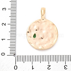 真鍮製ガラスチャーム  ヘビとフラットラウンド  18KGP本金メッキ  29x19.5x5.5mm  穴：3x5mm&nbsp;KK-D360-18G