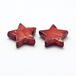 ドローベンチアクリルビーズ  スプレー塗装  スター  ミックスカラー  13.5x14.5x4mm  穴：1mm  約1200個/500g&nbsp;MACR-K331-31