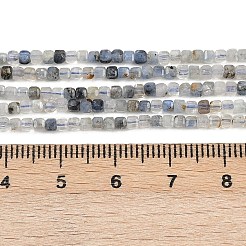 天然石アクアマリンビーズ連売り  ファセットテーブルカットキューブビーズ  2x2x2mm  穴：0.5mm  約190~195個/連  14.96~15.39インチ（38~39.1cm）&nbsp;LS-G-L628-D10-2x2mm-02