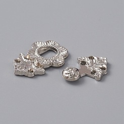 アロイアジャストウエストタイトナーバックルボタン  大きすぎるドレスジーンズの場合  花  プラチナ  17x34.5x4mm&nbsp;FIND-WH0110-123P