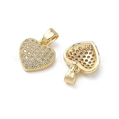 Valentine's Day Brass Micro Pave Clear Cubic Zirconia Charms&nbsp;KK-A299-16G