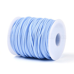 中空パイプpvcチューブラー合成ゴムコード  白いプラスチックのスプールに巻き  ライトスカイブルー  2mm  穴：1mm  約54.68ヤード（50m）/ロール&nbsp;RCOR-R007-2mm-28