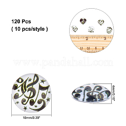 120Pcs 12 Style Glass Cabochons&nbsp;GLAA-AR0001-10B