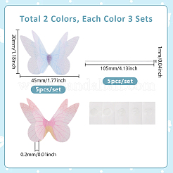 6 Sets 2 Colors Iron & Paper Butterfly Cake Toppers Decorations&nbsp;DIY-GA0007-53